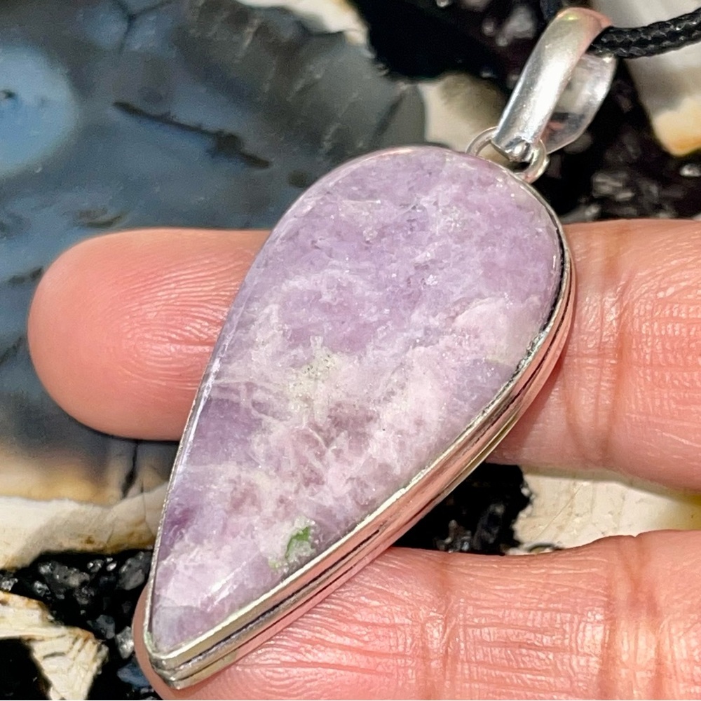 Lilac Lepidolite Pendant 2 1/4”